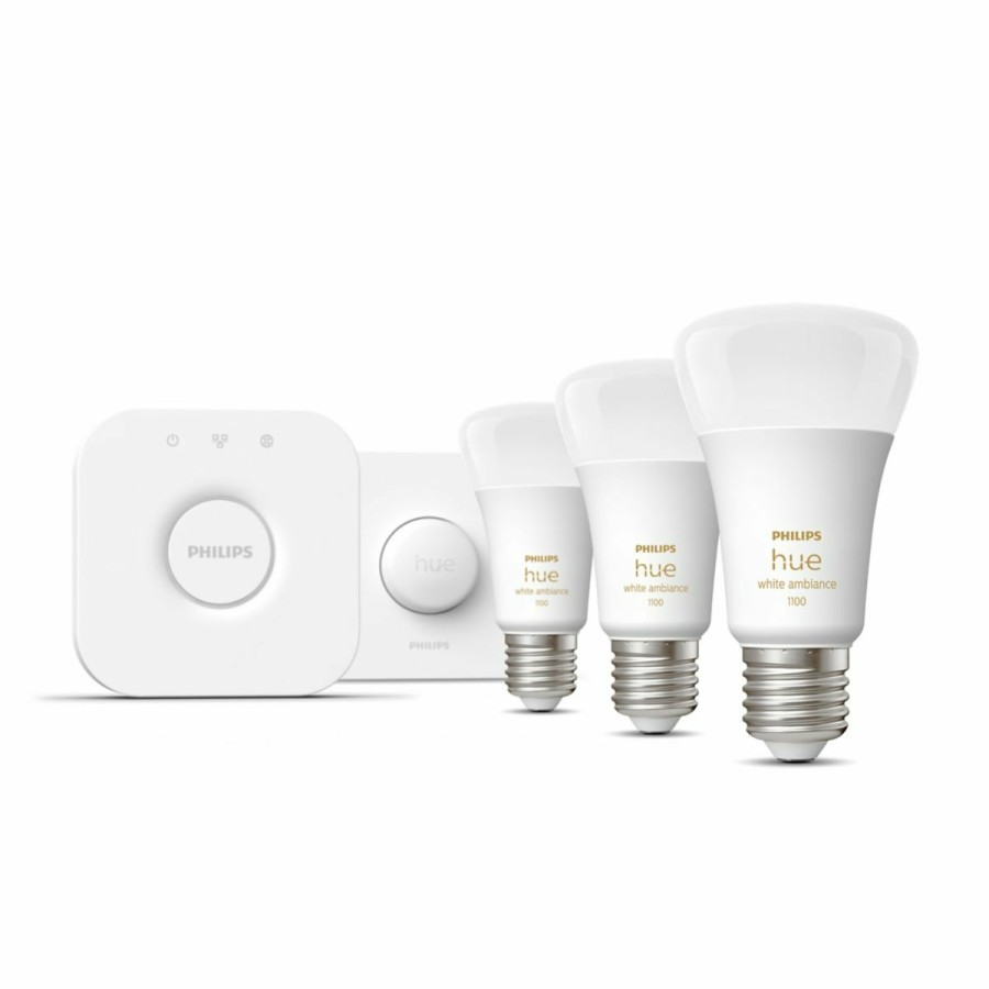 Intelligent belysning Philips Hue | Startsaet: 3 X E27 Paerer (1100Lm) + Smart Button