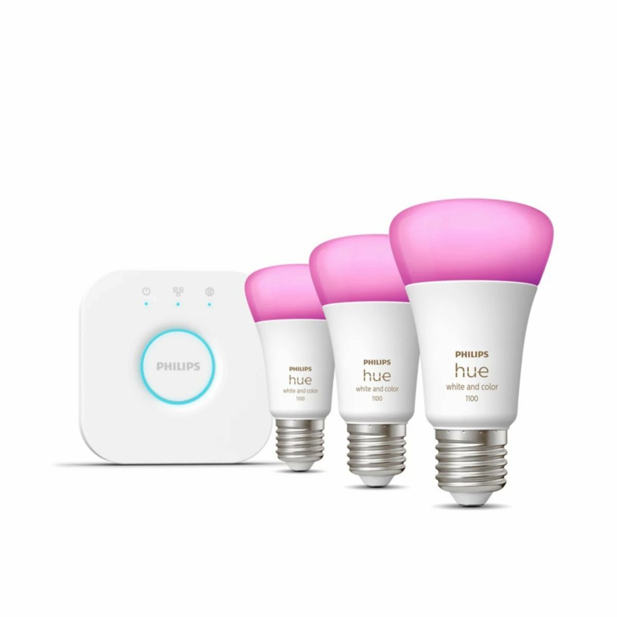 Intelligent belysning Philips Hue | Startsaet: 3 X E27 Paerer (1100Lm)