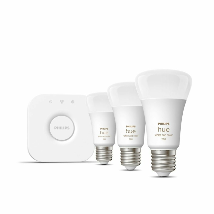 Intelligent belysning Philips Hue | Startsaet: 3 X E27 Paerer (1100Lm)