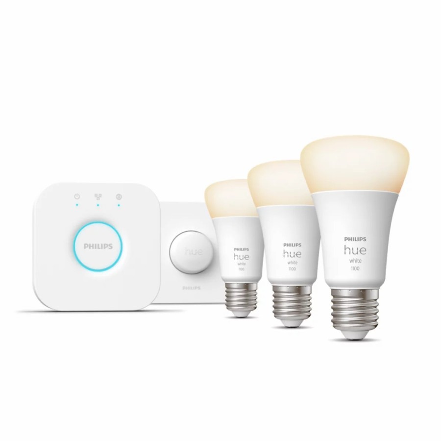 Intelligent belysning Philips Hue | Startsaet: 3 X E27 Paerer (1100Lm) + Smart Button