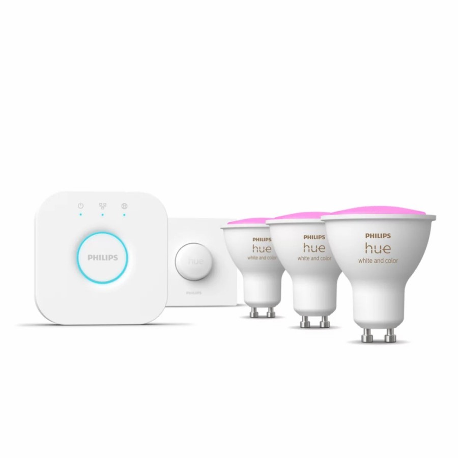 Intelligent belysning Philips Hue | Startsaet: 3 X Gu10 Spots + Smart Button