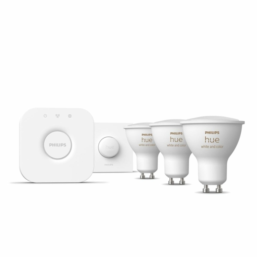 Intelligent belysning Philips Hue | Startsaet: 3 X Gu10 Spots + Smart Button