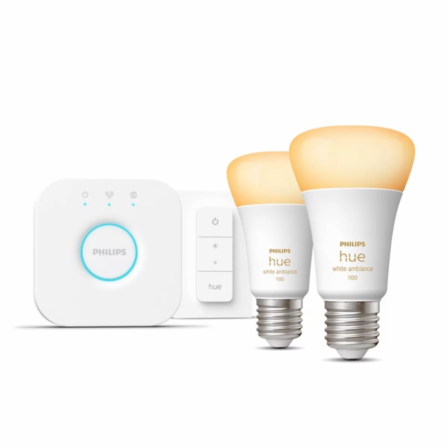 Intelligent belysning Philips Hue | Startsaet: 2 X E27 Paerer (1100Lm) + Dimmer Switch