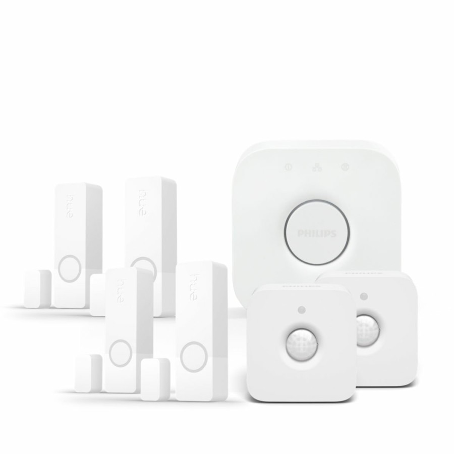 Intelligent belysning Philips Hue | Bundle: 4 X Secure Kontaktsensorer + 2 X Motion Sensorer + Bridge