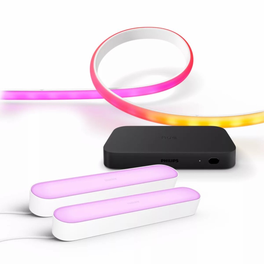 Intelligent belysning Philips Hue | Bundle: Sync Box + 2 Play Light Bars + Ambiance Gradient Lightstrip