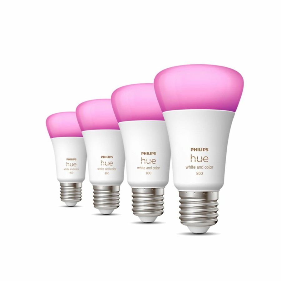 Intelligent belysning Philips Hue | A60 - E27 Paerer - 800 - 4-Pak