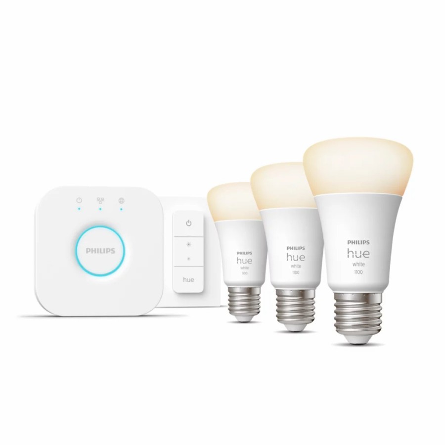 Intelligent belysning Philips Hue | Startsaet: 3 X E27 Paerer (1100Lm) + Dimmer Switch